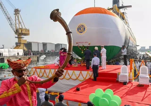 Indian Navy receives 5th Indian-built Scorpin-class submarine ‘INS Vagir’.
