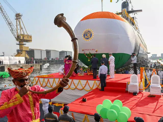 Indian Navy receives 5th Indian-built Scorpin-class submarine ‘INS Vagir’.