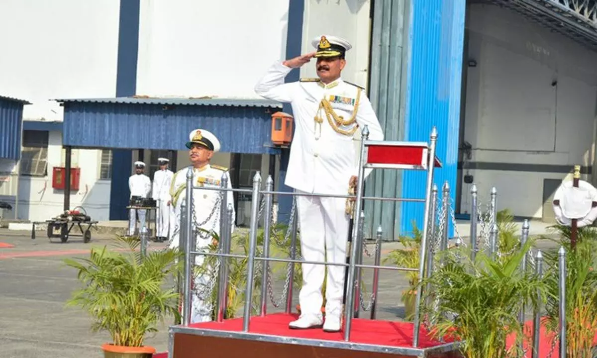 Vice Admiral Dinesh K Tripathi took charge as the head of the Western Naval Command.